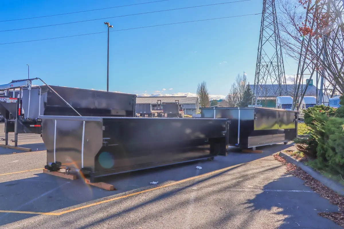Roll-off dumpster ready for waste disposal at job site for Cleanout Dumpster Rental in Boonton